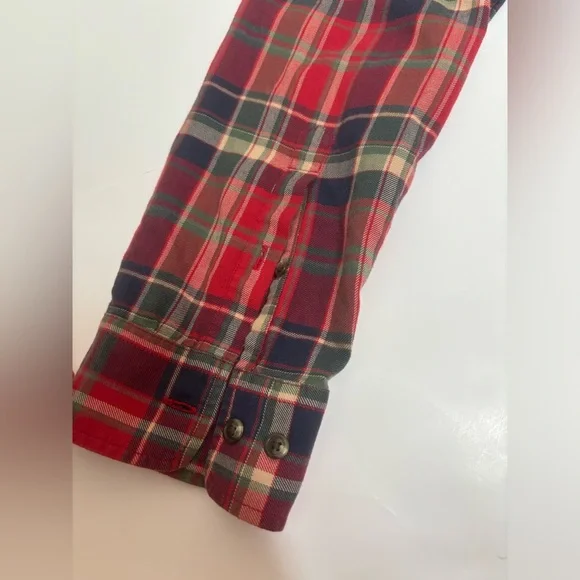 Lauren Ralph Lauren plaid flannel large L heritage button up red green LRL - Picture 11 of 13